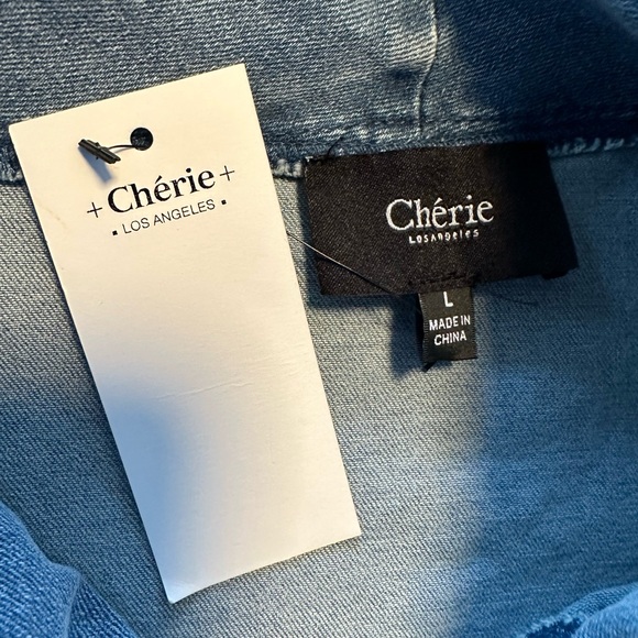 Cherie Cropped Denim Vest Top Buckle Open Side Cowl Neck Sz S NWT Utility Style - Picture 3 of 10